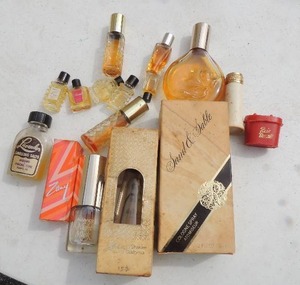 lot 160 image: Sand and sable, Zang ,Night music, and many more perfume plus smelling salt