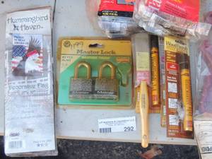 lot 292 image: Banner, Furniture touch up pens paint brush and tack cloth