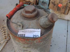 lot 293 image: Vintage metal gas can