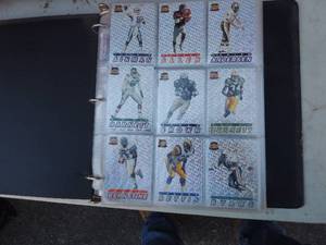 lot 301 image: binder of football cards incl Rookie cards - PACIFIC COLLECTIONS  & PINNACLE  9495
