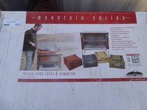 lot 326 image: CAMP CHEF - SHERPA CAMP TABLE & ORGANIZER  NEW IN BOX