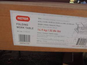 lot 334 image: Keter folding work table