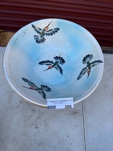 lot 388 image: Lovely large SERVING Bowl  on wire  display stand