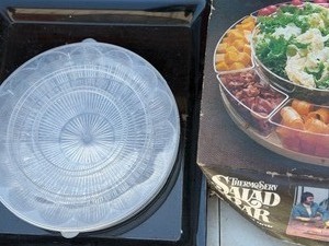 lot 406 image: Salad bar by thermo serv and glass cake plate