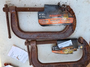 lot 29 image: C-CLAMPS  - 8    QTY 2 - RUSTY