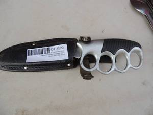 lot 523 image: KNUCKLE Knife and sheath  BUDK