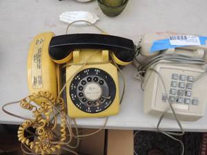 lot 600 image: Vintage telephones rotary, pushbutton and princess