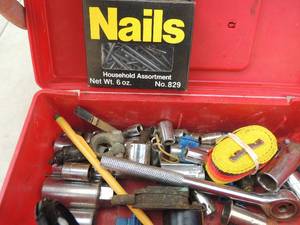 lot 644 image: Tool box with ratchets and sockets