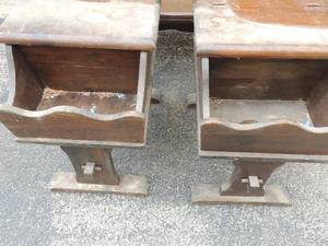 lot 646 image: Mid modern end tables with storage x 2