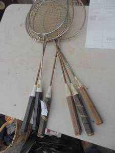 lot 680 image: Badminton rackets x 5