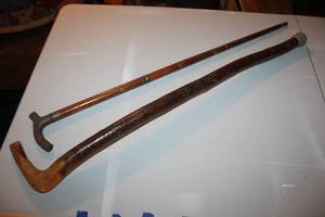 lot 103 image: antique wooden walking sticks