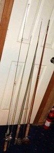 lot 115 image: old-fashioned fishing rods and reels