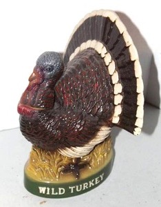 lot 123 image: a Wild Turkey ceramic decanter