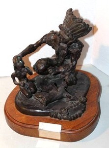 lot 159 image: First Ecologist in Bronze by Karl Kirksey Cherokee