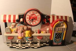 lot 178 image: vintage Coca-Cola 3D soda fountain diner scene wall clock