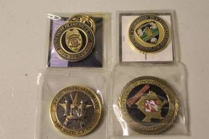 lot 193 image: South Padre Island Police Department challenge coin key chain & U.S. Army Corps of Engineers challenge coin & coin specifically for the U.S. Army Corps of Engineers Southwestern Division and more see pictures