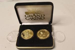 lot 204 image: Grand Casino Avoyelles collector coin set from 1997, housed in a velvet-lined display box