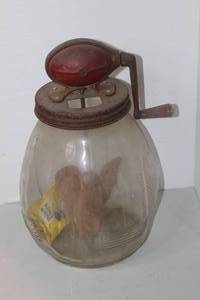 lot 214 image: vintage Dazey glass butter churn