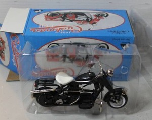 lot 217 image: a J&R 1958 Cushman Eagle die-cast black metal scooter model in its original packaging.
