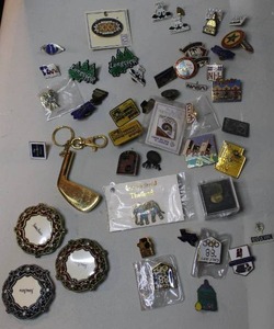 lot 311 image: vintage lot of miscellaneous lapel pins, badges, and cufflink sets