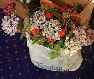 lot 343 image: Bag full of flower arrangement