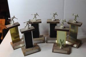 lot 362 image: vintage bowling trophies