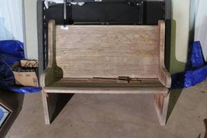 lot 383 image: wooden church pew bench