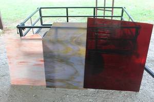 lot 545 image: Large sheets of stained glass for art work