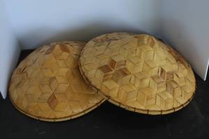 lot 562 image: traditional bamboo Asian rice paddy hats used for sun protection