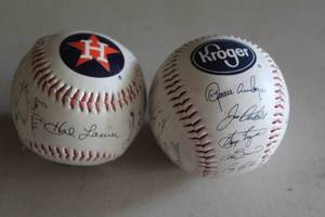 lot 580 image: baseballs with signatures all over them took pictures of as any as I could