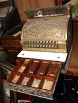 vintage National Cash Register, featuring intricate brass detailing and a marble countertop ( Bring help to load this one it is very heavy) also see pictures the Marvel has a small cracks