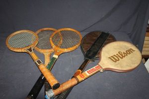 lot 64 image: Five Vintage Rackets