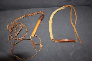 lot 89 image: Two leather whips