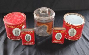 lot 96 image: Vintage tobacco containers