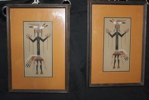 lot 19 image: Pair of Navajo Sand Paintings
