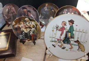 lot 128 image: Six Norman Rockwell Collector Plates