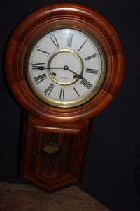 lot 160 image: Vantage wall clock with key