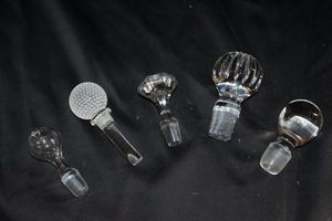 lot 196 image: Five Crystal Decanter Stoppers