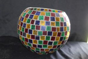 lot 211 image: Large Mosaic Glass statement Centerpiece bowl