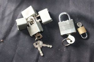 lot 268 image: several padlocks with keys