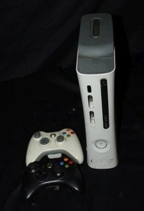 lot 290 image: Xbox 360 plus 2 controllers