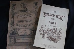 lot 300 image: June 1893 Farmers  Almanac and  signed by author Book of Barbed wire