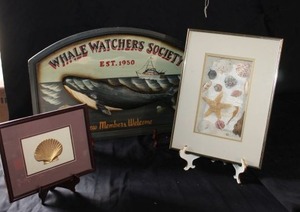 lot 347 image: Nautical theme art, Whale watchers society & sea shells