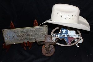 lot 351 image: Texas themed items, Turner Cowboy hat and more as shown
