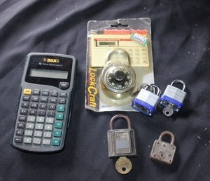 lot 353 image: Antiquevintage & modern locks plus a calculator