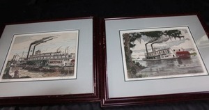 lot 360 image: Glen P Weber artist signed framed lithographs