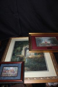 lot 408 image: Thomas Kinkade style framed prints