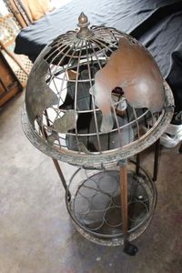 lot 416 image: metal frame globe stand
