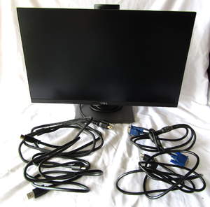 lot 21 image: Dell 22 Flat panel monitor with adjustable height base, plus power cords