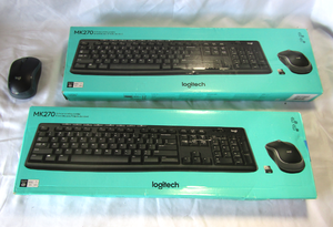 lot 38 image: NIB Logitech MK270 wireless keyboard & mouse sets plus extra wireless mouse. (Bid is times the quantity of 2)